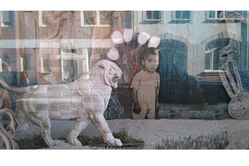 Vera Bonsen: Fensterkunst 'Mohammad Massoudi', Heidelberg